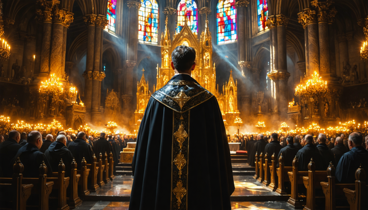 découvrez la signification profonde de la chasuble noire et son rôle essentiel dans les célébrations liturgiques, symbole de recueillement et de solemnité dans la tradition chrétienne.